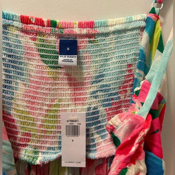 Old Navy Fit & Flare Floral Smocked Midi Cami Dress- Size Small - Picture 4 of 5